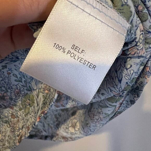 Rose + Olive Light Blue Short Sleeve Blouse 2X Spring Flowy Cottagecore Office - Picture 4 of 5